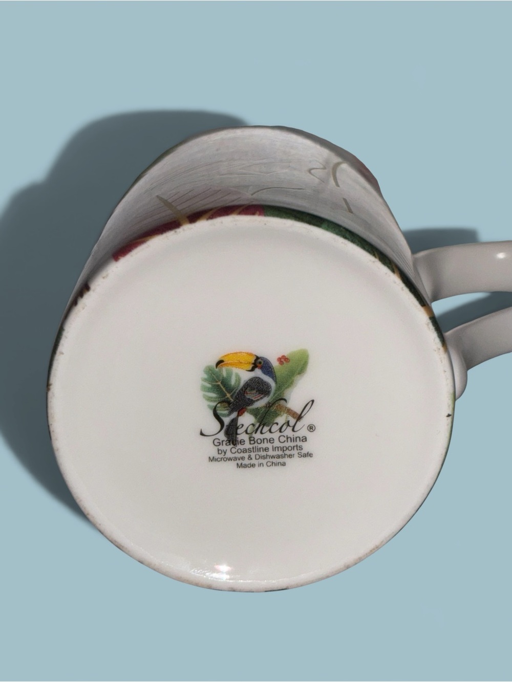 STECHCOL Gracie Bone China Tropical Bird Mug 12 oz MSRP $45 - Picture 2 of 2